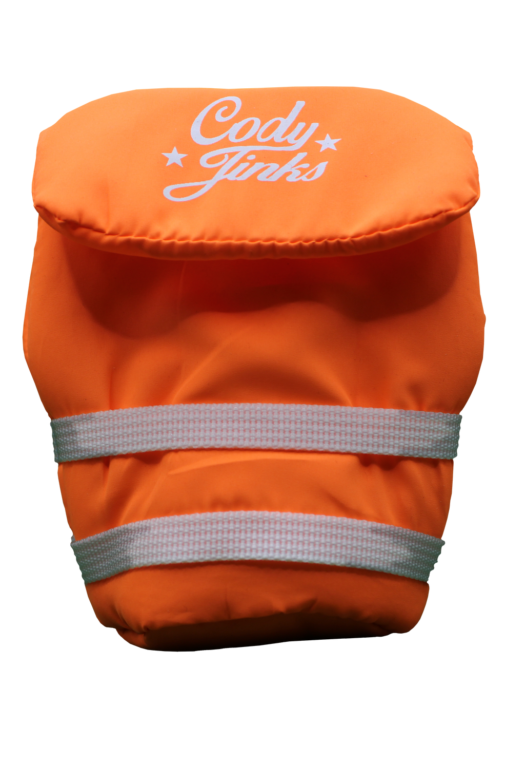Script Orange Vest Can Koozie