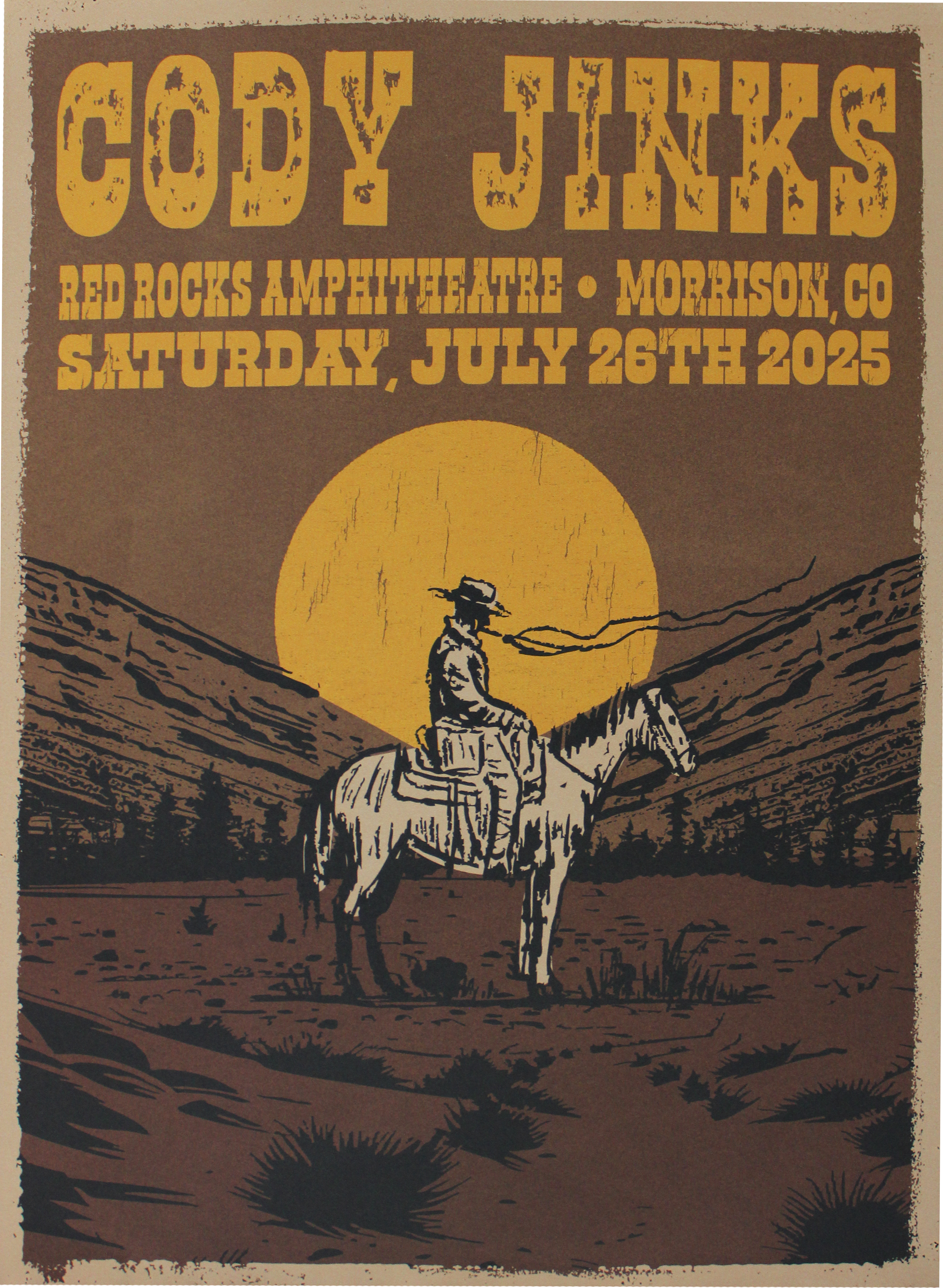 Red Rocks Digital Poster 2025 – Cody Jinks Red Rocks Digital Poster 2025 – Cody Jinks