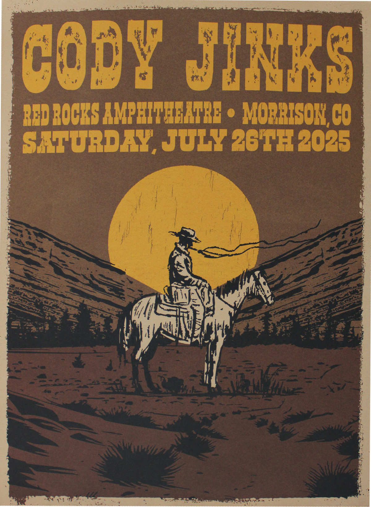 Red Rocks Digital Poster 2025 – Cody Jinks