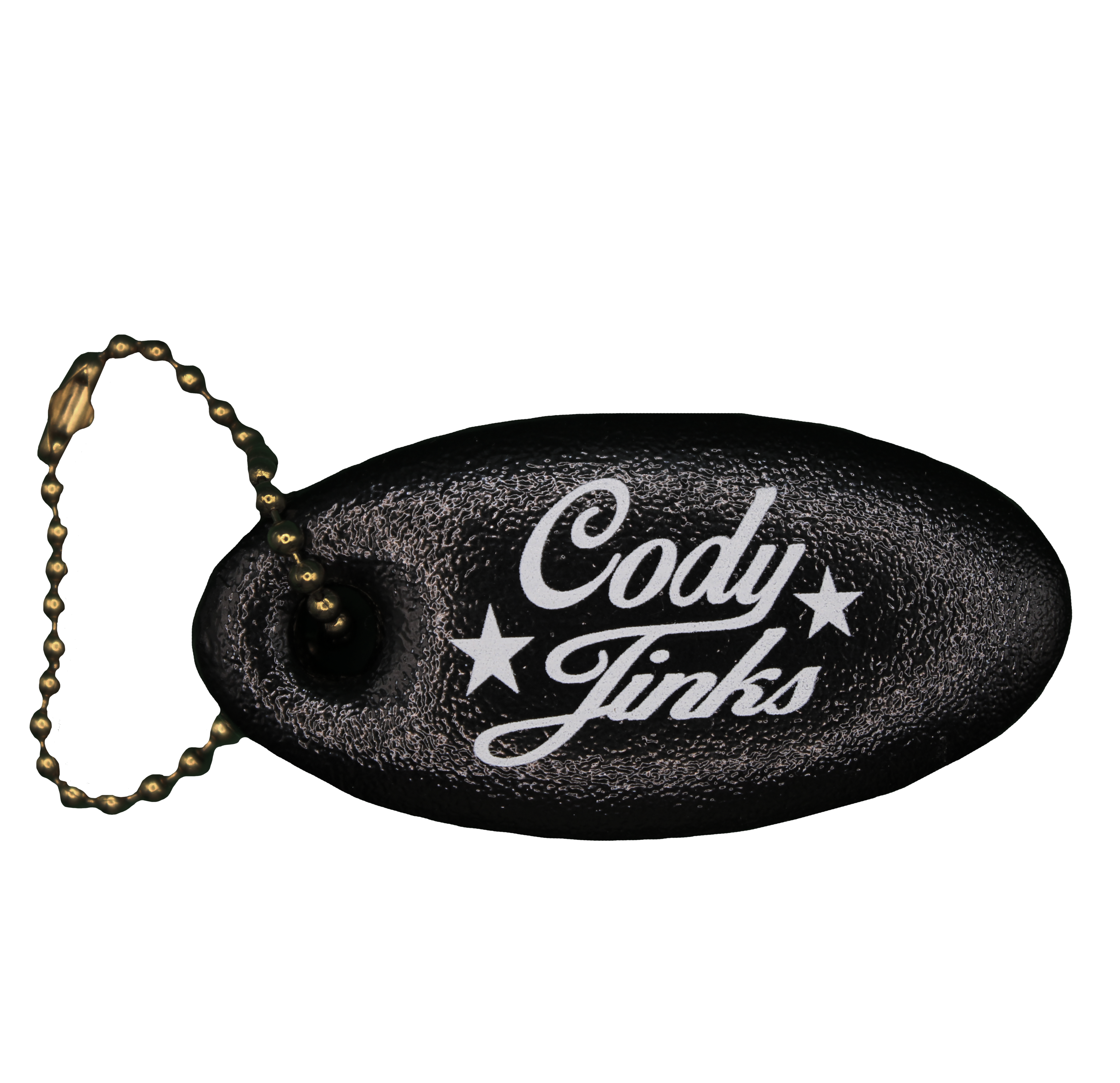 Script Black Foam Oval Key Tag