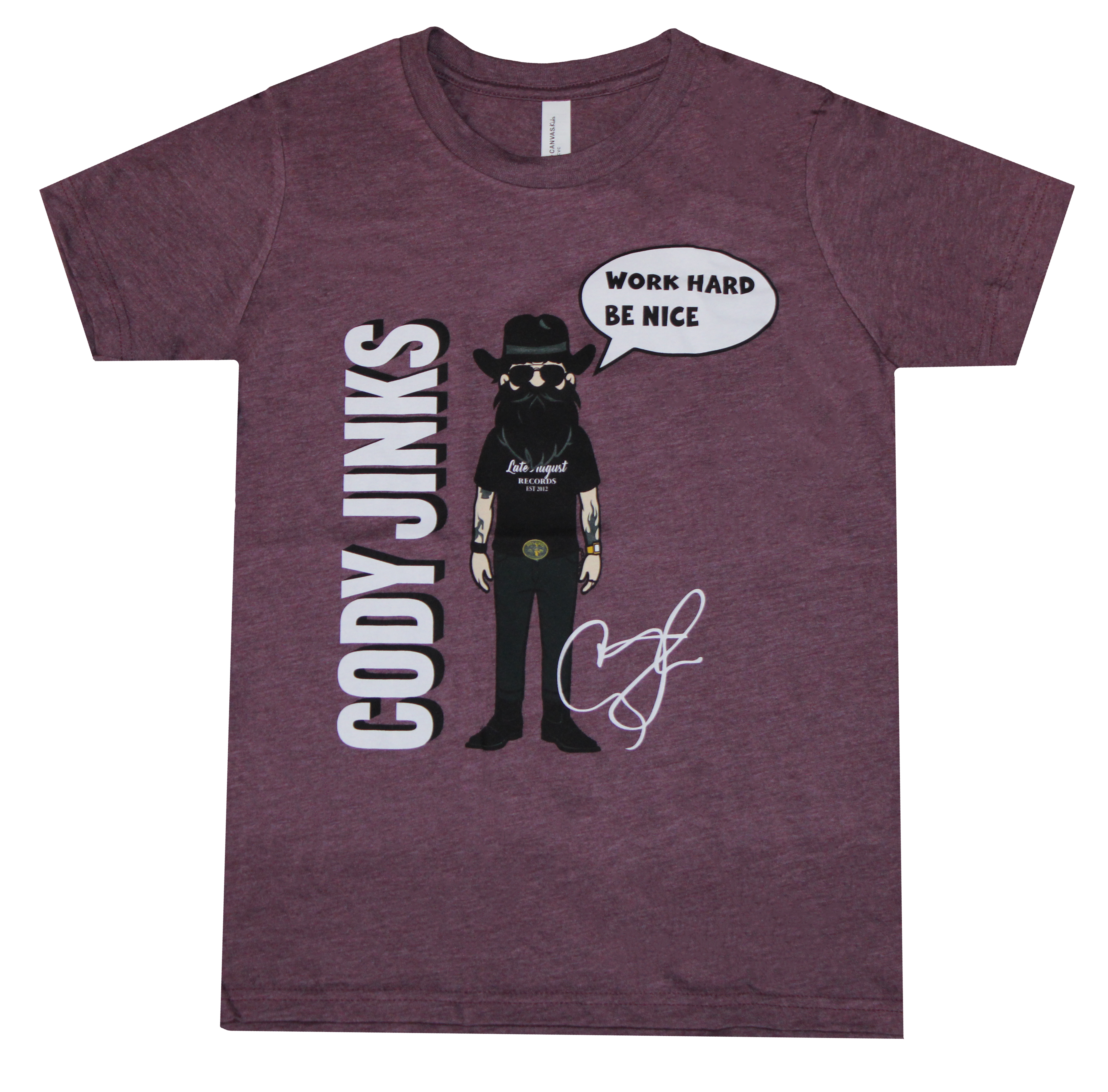 Youth "Work Hard Be Nice" (Heather Maroon)